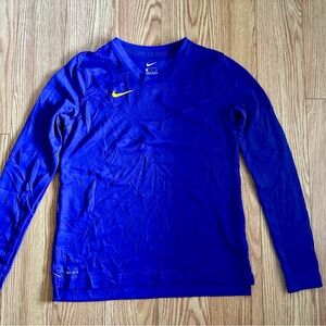 Nike Long Sleeve Athletic Top in purple with Yellow Swoosh